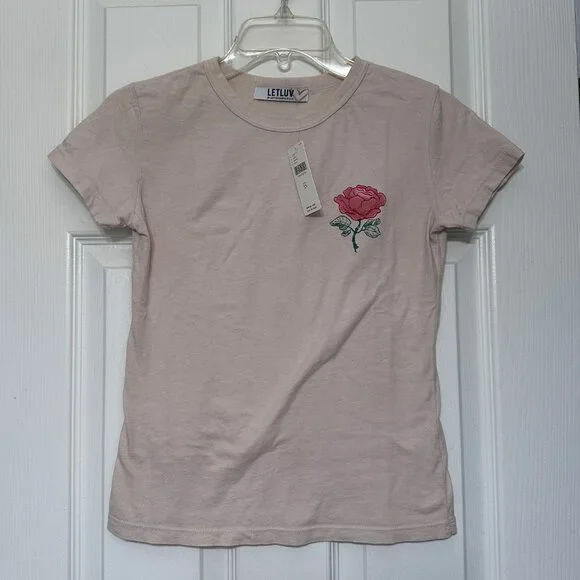 Anthropologie Letluv Rose Graphic Tee Cream Size: XS - Picture 7 of 8